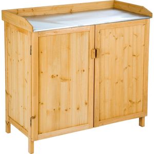 Tectake - Tuintafel Tuinkast - Tafel met Onderkast - 404564