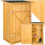 tectake® Gartenschrank mit Flachdach, aus imprägniertem Nadelholz, Dachpappe aus Bitumen, 75 x 56 x 118 cm