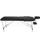 tectake® - 2 Zones massagetafel behandeltafel met rolkussens + draagtas - zwart - 404600