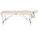 tectake® - 2 Zones massagetafel met rolkussens + draagtas - beige - 404601