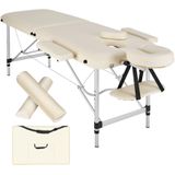 tectake® - 2 Zones massagetafel met rolkussens + draagtas - beige - 404601