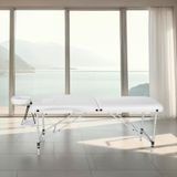 tectake® - 2 Zones massagetafel behandeltafel met rolkussens + draagtas - wit - 404602