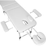 tectake® - 2 Zones massagetafel behandeltafel met rolkussens + draagtas - wit - 404602