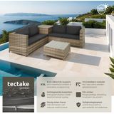 Tectake - Siena - Loungeset - Natuur/Donkergrijs - Wicker - Met Opbergbox