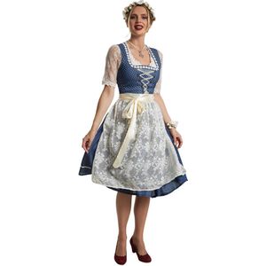 dressforfun - Midi-Dirndl Kleinwalsertal - Verkleedkleding - Blauw en Wit