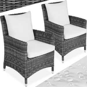 tectake® - Set van 2 luxe wicker stoelen Sanremo - Tuinstoelen - Fauteuils - 404630