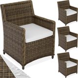 4x Wicker stoel Saint Tropez - bruin / wit