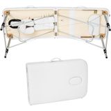 tectake® - 3 Zones massagetafel wit met rolkussens en draagtas - 404635