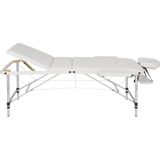 tectake® - 3 Zones massagetafel wit met rolkussens en draagtas - 404635