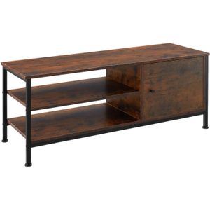 tectake TV-meubel Durban - Industrieel hout donker, rustiek - 404640 - bruin Massief hout 404640