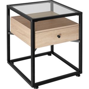 tectake Nachtkastje Preston 43x45x54,5cm - Industrieel licht hout, eiken Sonoma - 404681 - bruin Massief hout 404681