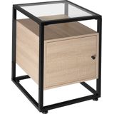 tectake Nachtkastje Dudley 40x43x60,5cm - Industrieel licht hout, eiken Sonoma - 404683 - bruin Massief hout 404683