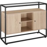 Tectake - Wandkast Dressoir Oldham - 100x38x80,5cm - Industrieel - Lichtbruin - 404685