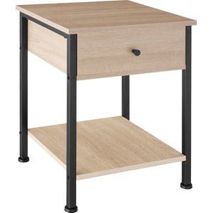 tectake Nachtkastje Bradford 40x40x55,5cm - Industrieel licht hout, eiken Sonoma - 404699 - bruin Massief hout 404699