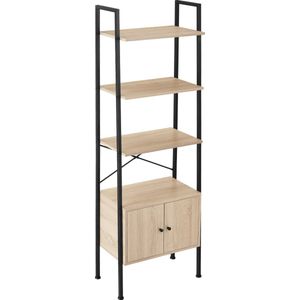 Wandrek Brentwood 57,5x34x173cm - Industrieel licht hout, eiken Sonoma