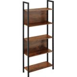 tectake - Wandrek stellingkast boekenkast Westport - 62x24x165,5cm - donkerbruin - industrieel - 404708
