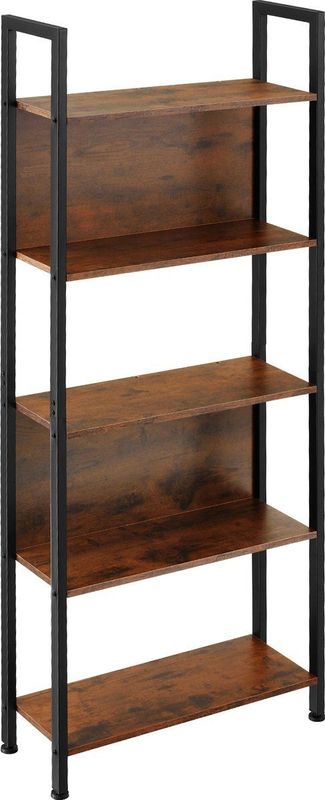 tectake - Wandrek stellingkast boekenkast Westport - 62x24x165,5cm - donkerbruin - industrieel - 404708