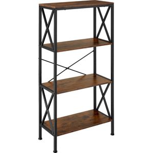 tectake - Wandrek stellingkast boekenkast Barry - 61,5x31,5x133,5cm - industrieel - donkerbruin - 404712