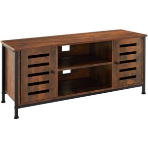 tectake - TV-meubel TV-kast dressoir Carlow - industrieel - donkerbruin - 110x41,5x50,5cm - 404716