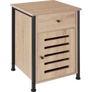 tectake Nachtkastje Waterford 40x42x60,5cm - Industrieel licht hout, eiken Sonoma - 404725 - bruin Massief hout 404725