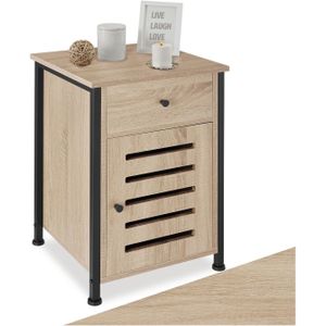 Meubella - Nachtkastje Allegany - Wit - 38 cm - Meubella Meubella - Nachtkastje Allegany - Wit - 38 cm - Meubella