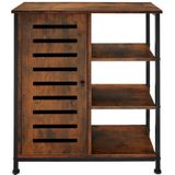 tectake® Sideboard, Industrial Style, Ablage und 3 offene Fächer, mit höhenverstellbaren Kunststofffüßen, 70 x 32 x 82 cm