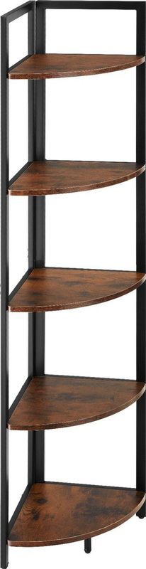 Tectake - Hoekkast Castlebar 30x30x150cm - Donkerbruin - 404771