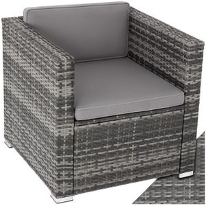 Wicker fauteuil Lignano - grijs