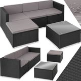 Wicker loungeset Lignano - zwart