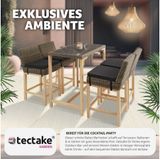 tectake® Rattan Barstuhl, mit Aluminiumgestell, natürlich nachempfundenes Geflecht, inklusive Sitzpolster, 45 x 62,5 x 99 cm