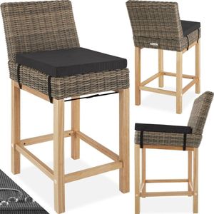 tectake® - Wicker barkruk Latina - Hoge stoel - Kruk - Keukenkruk - natuur - 404801