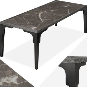 Wicker tafel Foggia 196x87x76cm - grijs