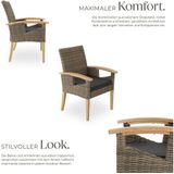 tectake Rattanstuhl Rattan Stuhl (Komplettset, 1 St), Hochwertiges Geflecht aus UV-beständigem Polyrattan