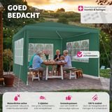 TectakeÂ® - Gartenpavillon Partyzelt Baraban 3x3m mit 3 Seitenteilen - grün