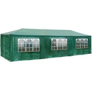 tectake® - Tuinpaviljoen Elasa 9x3m met 8 zijdelen - groen