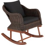 Wicker schommelstoel Rovigo 150kg - bruin