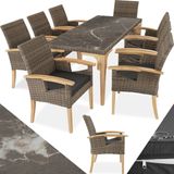 Wicker tafel Foggia met 8 stoelen Rosarno - natuur