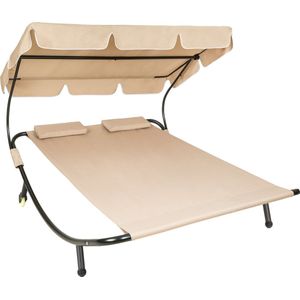 Ligbed voor 2 personen - zwart/beige