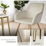 tectake® Esszimmerstuhl, gepolstert, in Samtoptik, goldene Stahlbeine, 58 x 62 x 82 cm