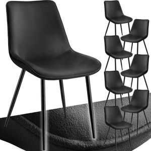 tectake® Set Stuhl, gepolstert, in Samtoptik, schwarze Stahlbeine, 48 x 59 x 82,5 cm