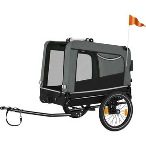 tectake Hondenfietskar 3-in-1 – Grijs – 40kg – Opvouwbaar – Fiets & Buggy