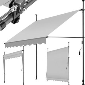 Klemluifel met zwengel, in hoogte verstelbaar - 200 x 180 cm, lichtgrijs