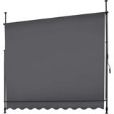 Klemluifel met zwengel, in hoogte verstelbaar - 250 x 180 cm, zwart / grijs