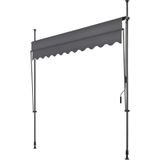 tectake® Klemmmarkise, mit Handkurbel, höhenverstellbar 211 - 304 cm, einfache Montage