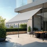 tectake® Klemmmarkise, mit Handkurbel, höhenverstellbar 211 - 304 cm, einfache Montage