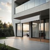 tectake® Klemmmarkise, mit Handkurbel, höhenverstellbar 211 - 304 cm, einfache Montage