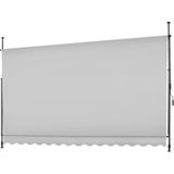 Klemluifel met zwengel, in hoogte verstelbaar - 350 x 180 cm, lichtgrijs