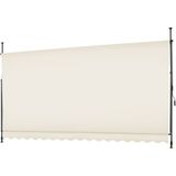 tectake - klemluifel - Zonnescherm – Zonneluifel - Verstelbaar - Klem-zonwering - Zonnescherm Balkon - 400 x 180 cm - beige – zonwering