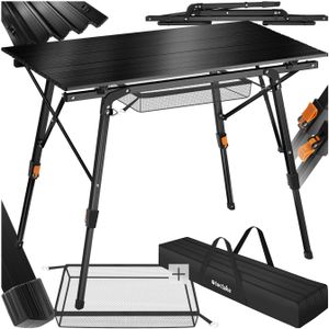 tectake® Campingtafel - Klaptafel - Zwart - Aluminium - Opvouwbaar
