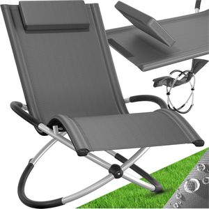 tectake® Outdoor schommelstoel - Opvouwbaar - Weerbestendige ligstoel - Relaxligstoel - Draagvermogen tot 150 kg - Ergonomische relaxstoel - Tuinmeubilair - Balkon of terras - Diverse kleuren - Grijs